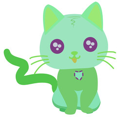 Cat with a long tail