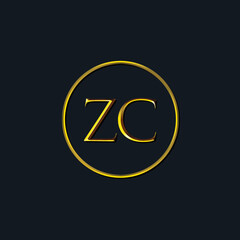 Luxury Initial letters ZC monogram. Suitable for tattoo studio, salon, boutique, hotel, college, retro, interlock style