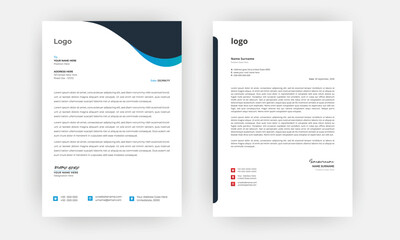 Creative letterhead , Elegant and minimalist style letterhead template design,A4 sizes    