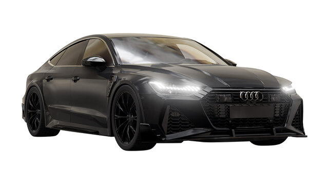 Berlin. Germany. September 21, 2022. Audi RS7-R Abt 2021. ultra sports tuned liftback on a white isolated background. 3d illustration.