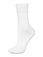 Textile sock isolated on white. Footwear accessory