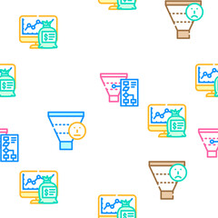 lead generation customer business vector seamless pattern thin line illustration