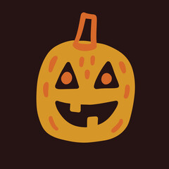 Halloween Pumpkin with Face Character Shape