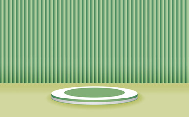 pastel Podium Background. 3d green podium for product placement with background.