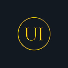 Luxury Initial letters UI monogram. Suitable for tattoo studio, salon, boutique, hotel, college, retro, interlock style