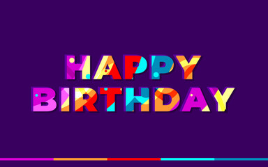 happy birthday design template. Logo Design for calendar, colorful typography
