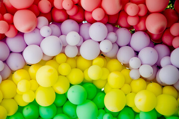 colorful ornamental party balloons tied together