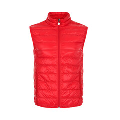 Red vest with collar and zipper
