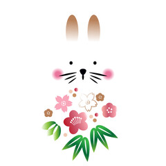 Happy Chinese new year 2023 Zodiac sign, year of the Rabbit  Chinese  translation: "Happy New Year"  Design concept  Oriental style 