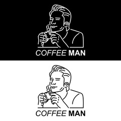 adult man drinking coffee icon