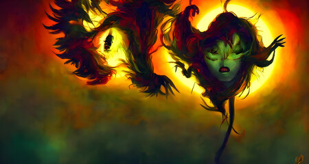 Halloween Art Colorful Dynamic Beautiful Lighting