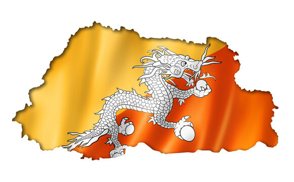 Bhutan flag map