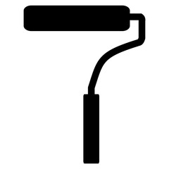 Farbrolle Icon in schwarz als Symbol für Renovierung oder Maler