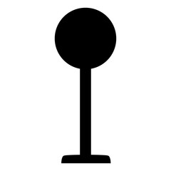 Schild Icon in schwarz als Symbol für Bushaltestelle oder Verkehrsschild