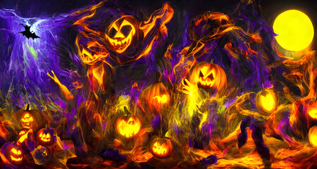 Halloween Art Colorful Dynamic Beautiful Lighting