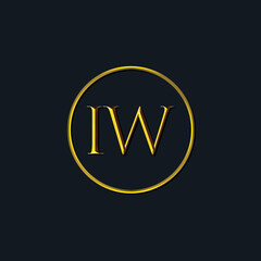 Luxury Initial letters IW monogram. Suitable for tattoo studio, salon, boutique, hotel, college, retro, interlock style