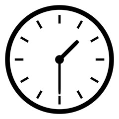 Uhr Icon zeigt 1:30 oder 13:30 - Halb 2 als Anzeige von Uhrzeit, Beginn oder Weckzeit