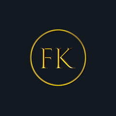 Luxury Initial letters FK monogram. Suitable for tattoo studio, salon, boutique, hotel, college, retro, interlock style