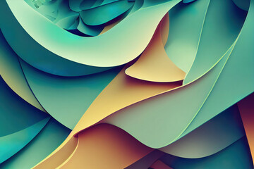 Colorful abstract shapes background, 3d render, 3d illustration