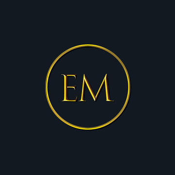 Luxury Initial letters EM monogram. Suitable for tattoo studio, salon, boutique, hotel, college, retro, interlock style