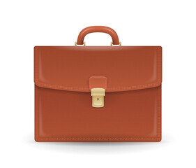 Leather suitcase realistic illustration