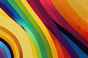Colorful rainbow abstract shapes background, 3d render, 3d illustration