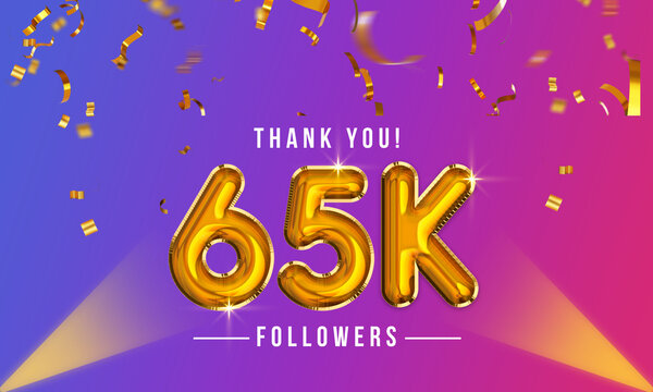 Thank you, 65k or sixty-five thousand followers celebration design, Social Network friends,  followers celebration background
