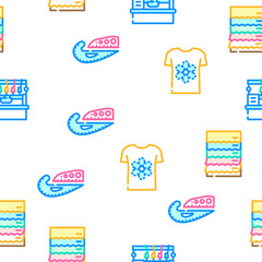 factory sewing sew machine vector seamless pattern thin line illustration