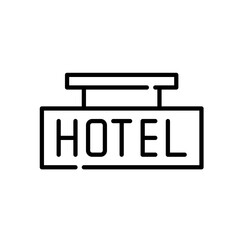 Hotel sign. Pixel perfect, editable stroke icon