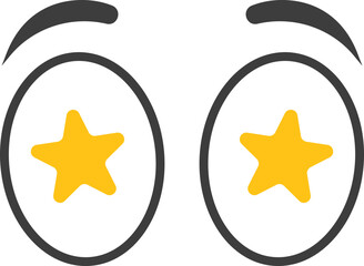 Cartoon star Eyes. Vector illustration