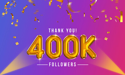 Thank you, 400k or four hundred thousand followers celebration design, Social Network friends,  followers celebration background