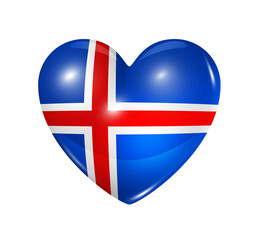 Love Iceland, heart flag icon