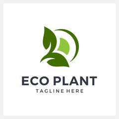 green life eco plant logo design concept