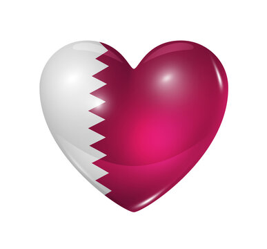 Love Qatar, heart flag icon