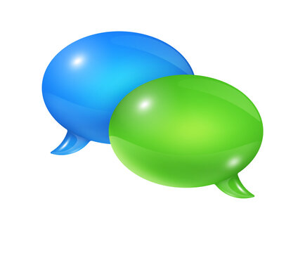 Blue and green speech bubbles