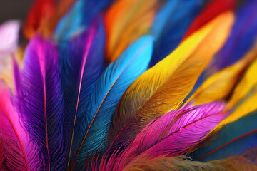 Abstract feathers background, feather texture wallpaper, 3d render, 3d illustration - obrazy, fototapety, plakaty