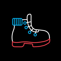 Hiking boot vector icon. Camping sign