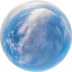 Wolkenhimmel als Globus, freigestellt