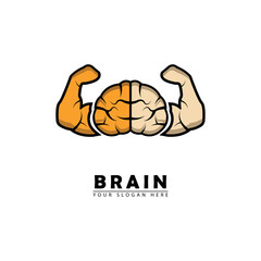 abstract strong brain logo icon