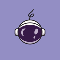 abstract little astronaut helmet logo icon