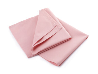 Fabric napkins for table setting on white background