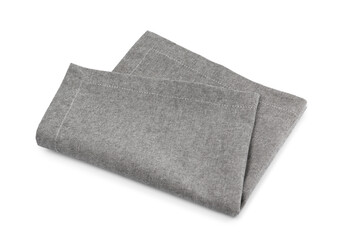 One grey kitchen napkin isolated on white