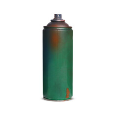 Used can of spray paint on white background