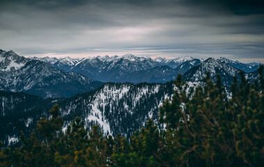 mountains in the morning