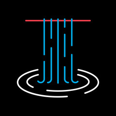 Waterfall of natural vacation vector icon