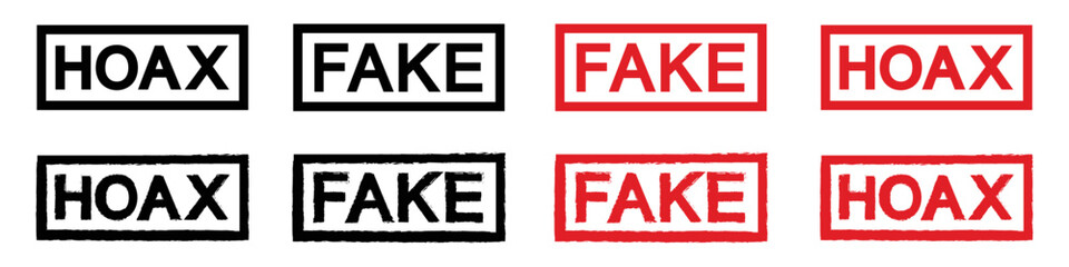 Fake stamp icon. Hoax stamp icon, vector illustration