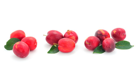 Group of red plums.