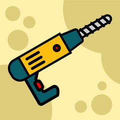 Illustration Vector Graphic of drill tool, work equipment icon