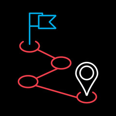 Route vector icon. Navigation sign