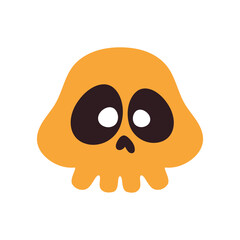 halloween vector illustration of cute skull in flat style